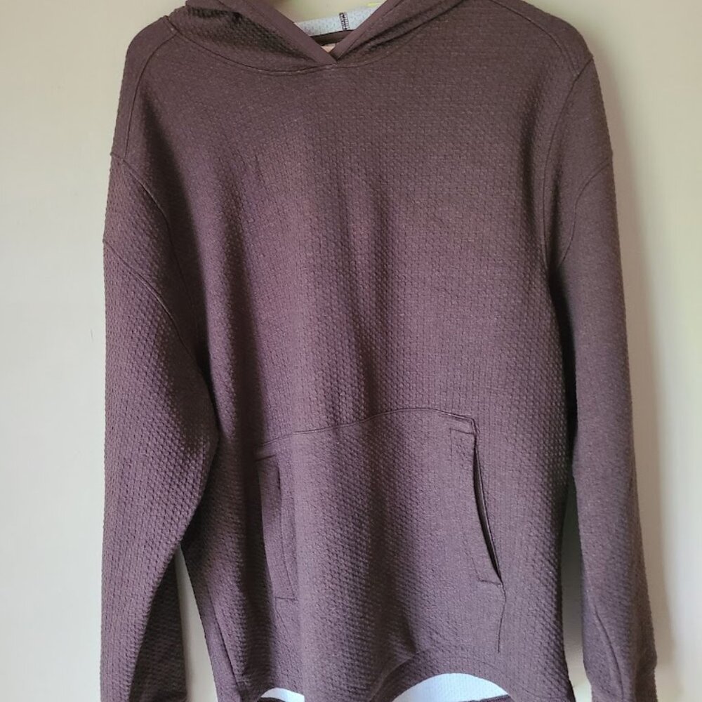 All in Motion Men's Textured Knit Hoodie Brown Size M